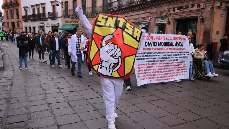 Protesta SNTSA en Zacatecas